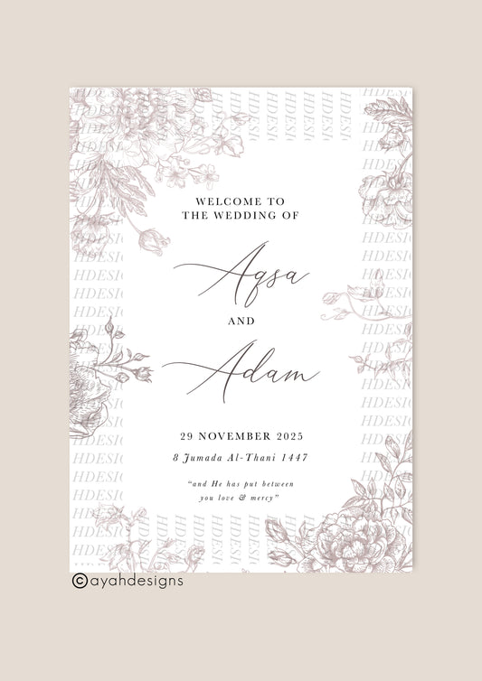 Walima Welcome Sign - Aisha