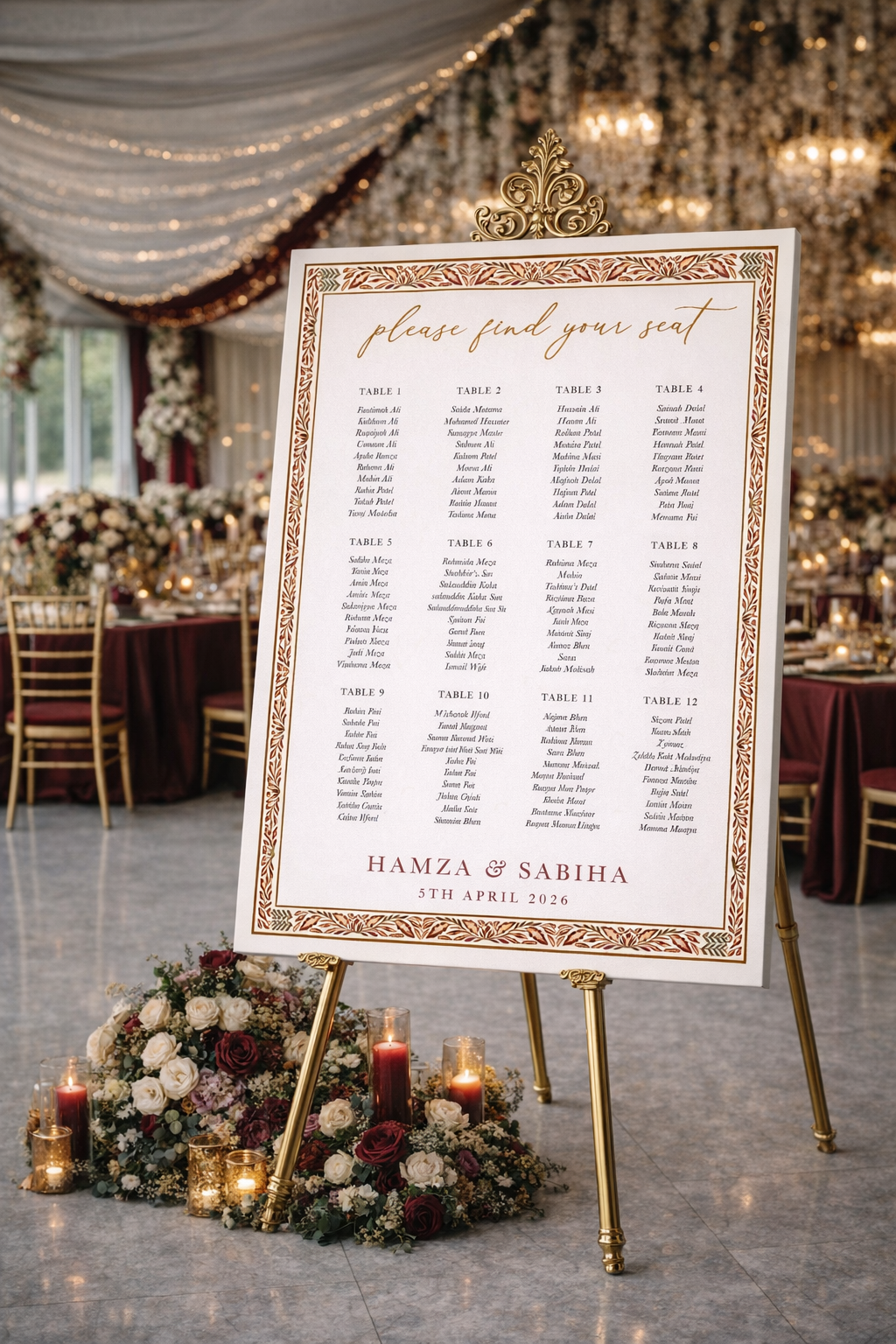 Seating Chart - Aziza