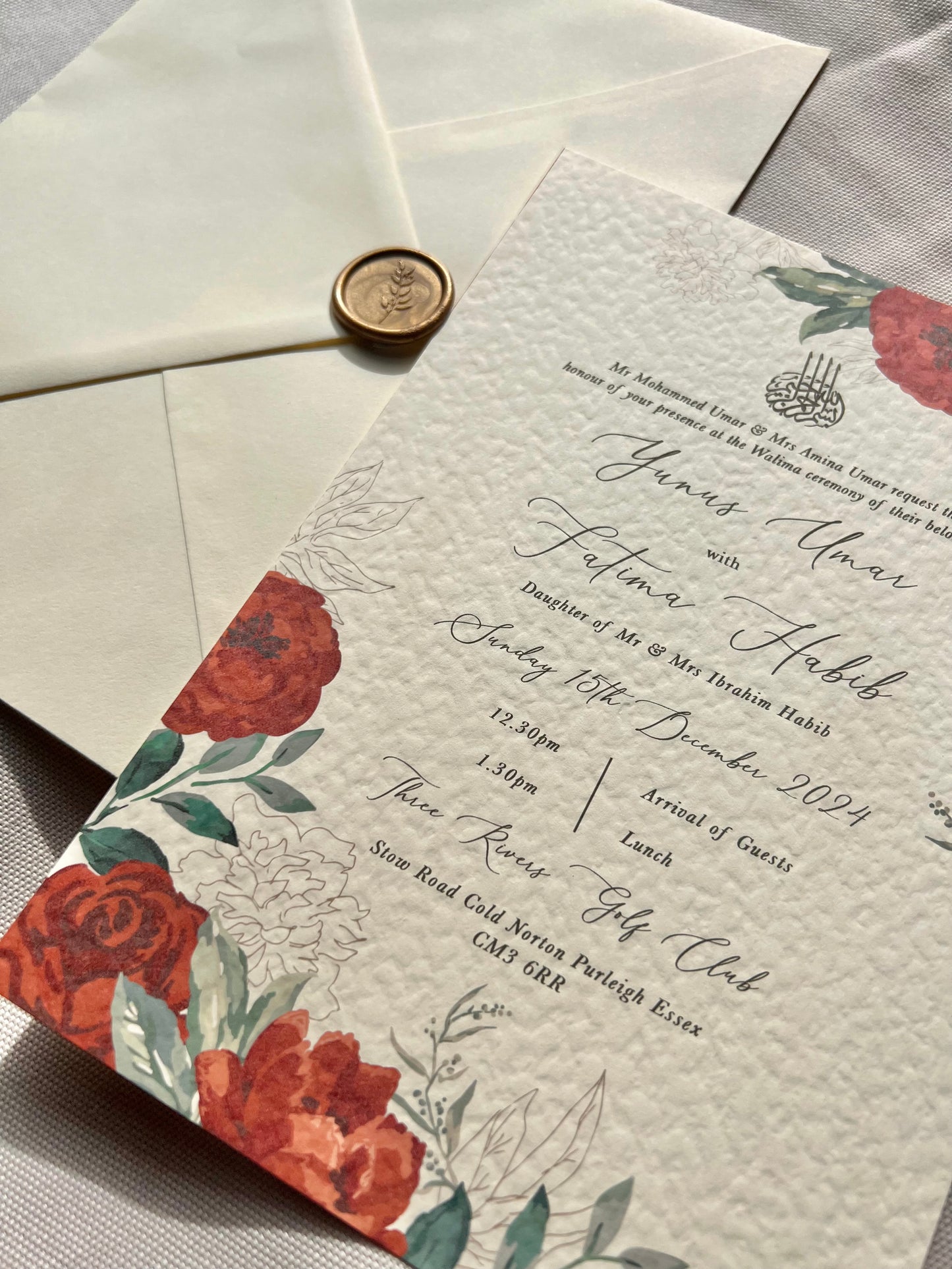 Arabic Invitation, Islamic Invitation, Wedding Invitation Islam, Muslim Invitations, Pakistani wedding invitation red, wedding invitation card Pakistani, Islamic engagement invite, kateb kitab invite, Arabic wedding invitation with RSVP