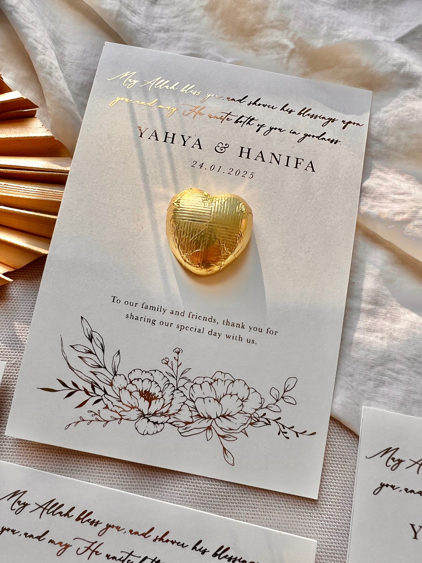 In Lieu of Favours, Chocolate Favours, Charity Wedding Favours, Wedding favor, Nikkah Favors, Katb Kitab Favour, Engagement Gold Chocolate, Chocolate Gift, Pretty Wedding Favor, Islamic wedding favours , Muslim wedding favours , Gold Foiled Chocolate Hearts Token Favours on Premium Textured Card, 25x Personalised chocolate wedding Favours, Walima Favours, Mendhi Favours, Eid Favours, Umrah, Nikkah Favours