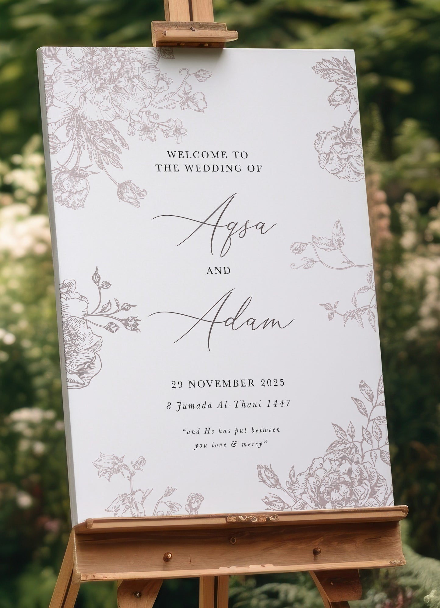 Walima Welcome Sign - Aisha