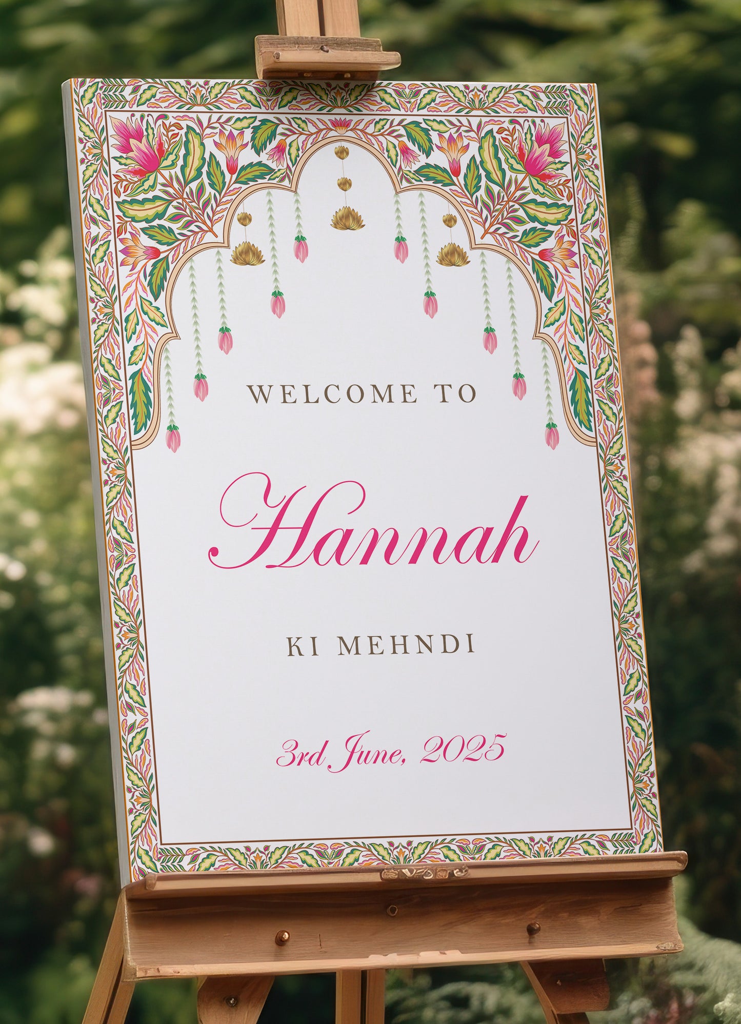 Mehndi Welcome Sign - Jamila