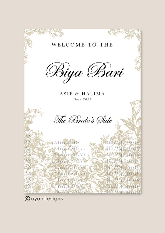 Biya Bari Welcome Sign - Jamila