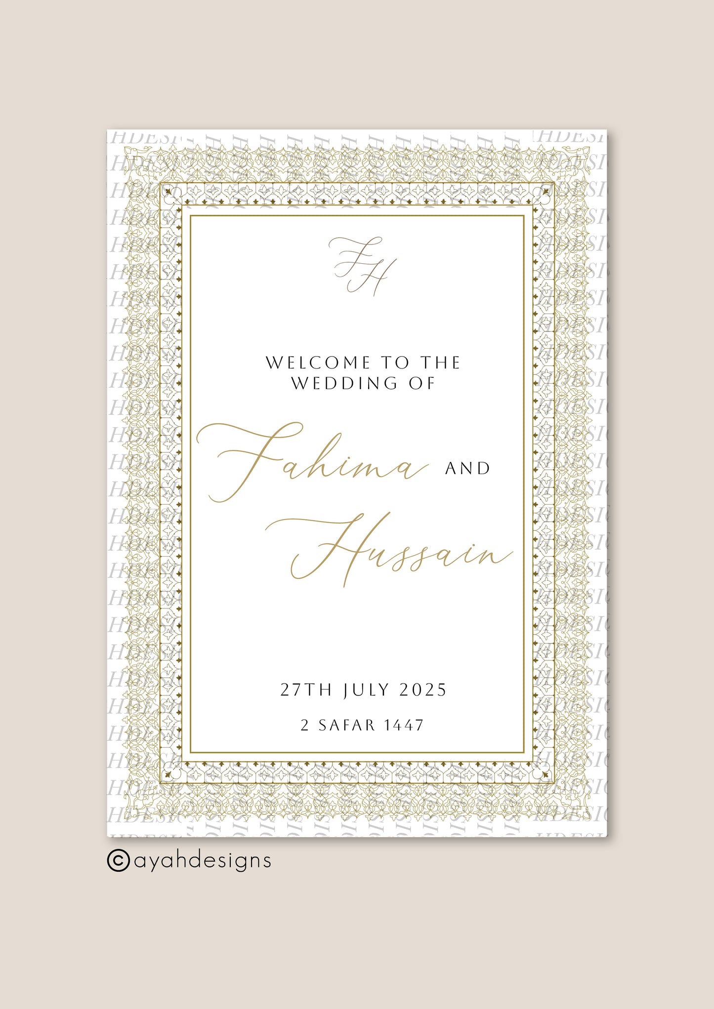 Nikkah Welcome Sign - Baleeqh