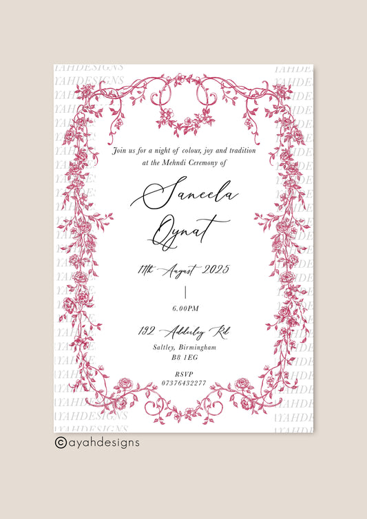 Mehndi Invitation - Hayat