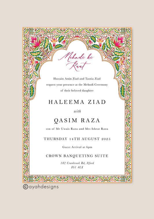 Mehndi Invitation - Safa