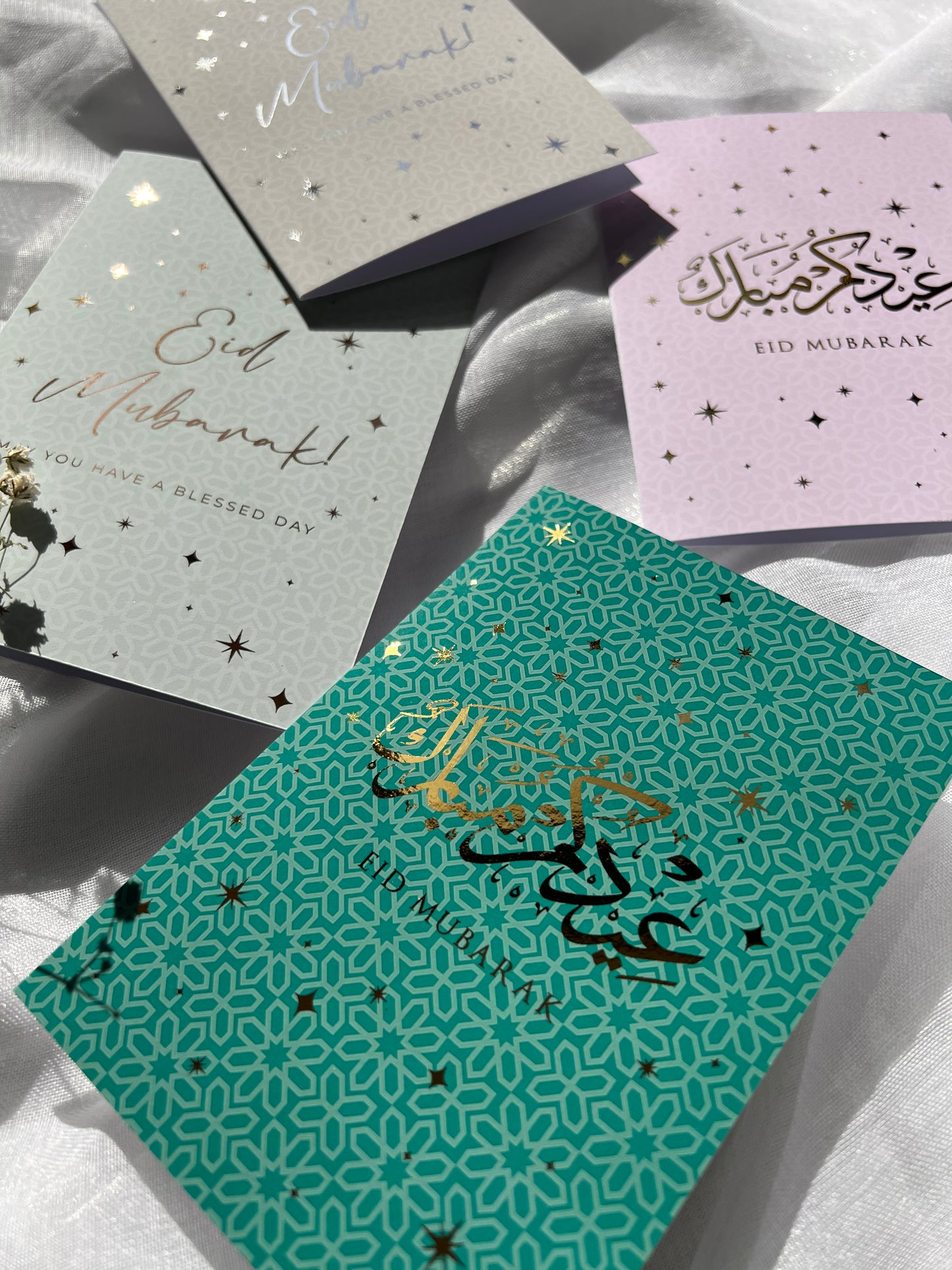 Luxury Mixed Colour Eid Cards - Foiled (Pack of 4)