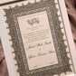 Personalised Luxury Nikkah Certificate - Afreen Gold