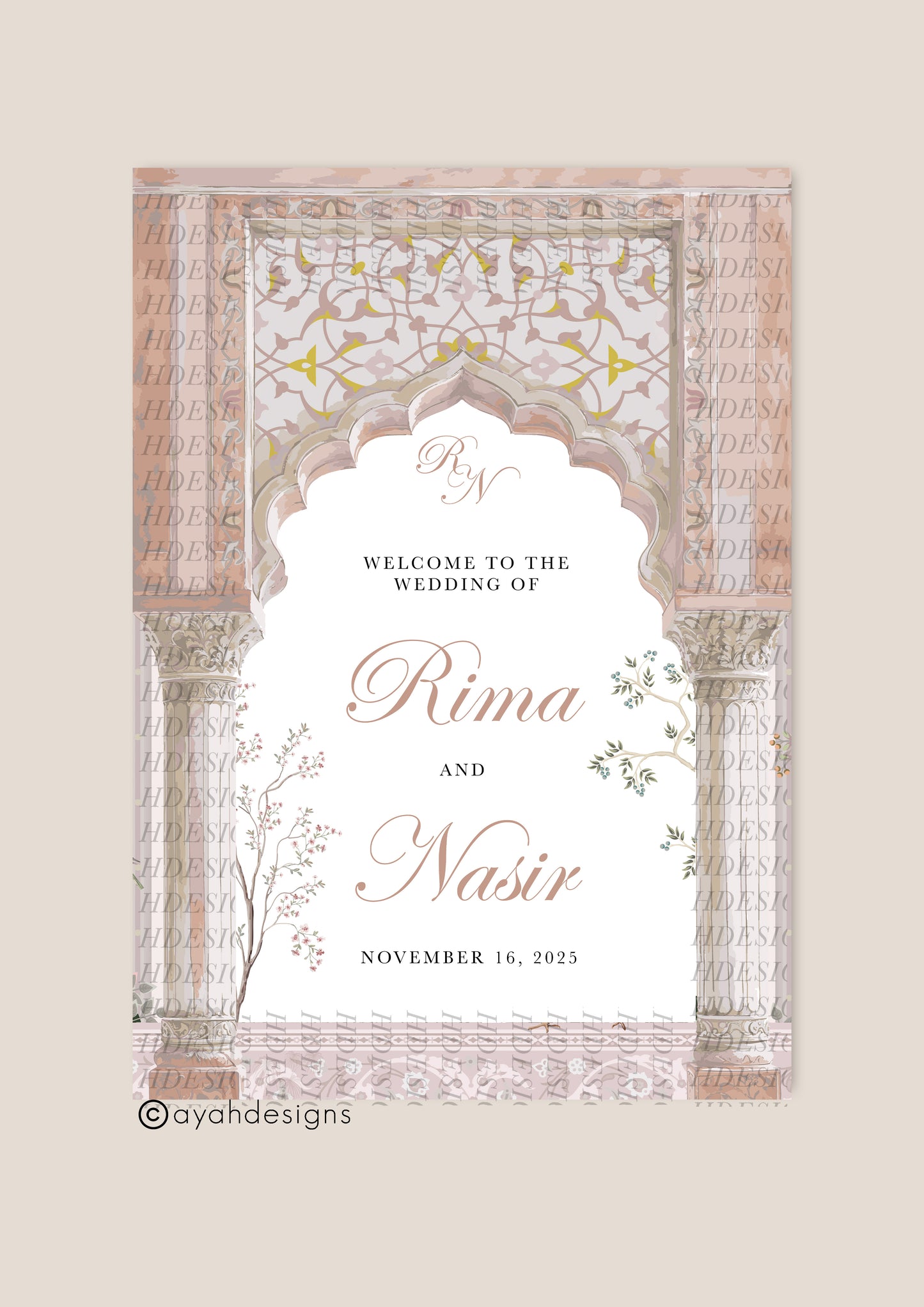 Walima Welcome Sign - Zoya