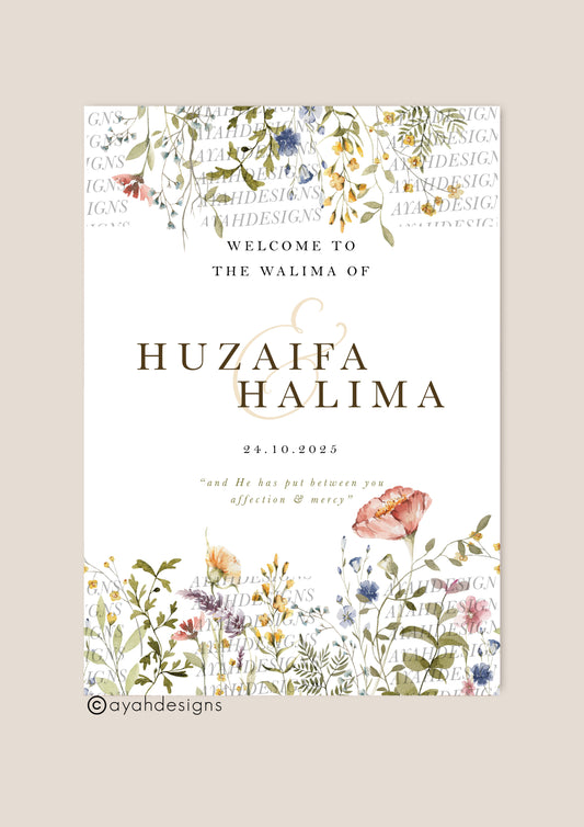 Walima Welcome Sign - Nadia