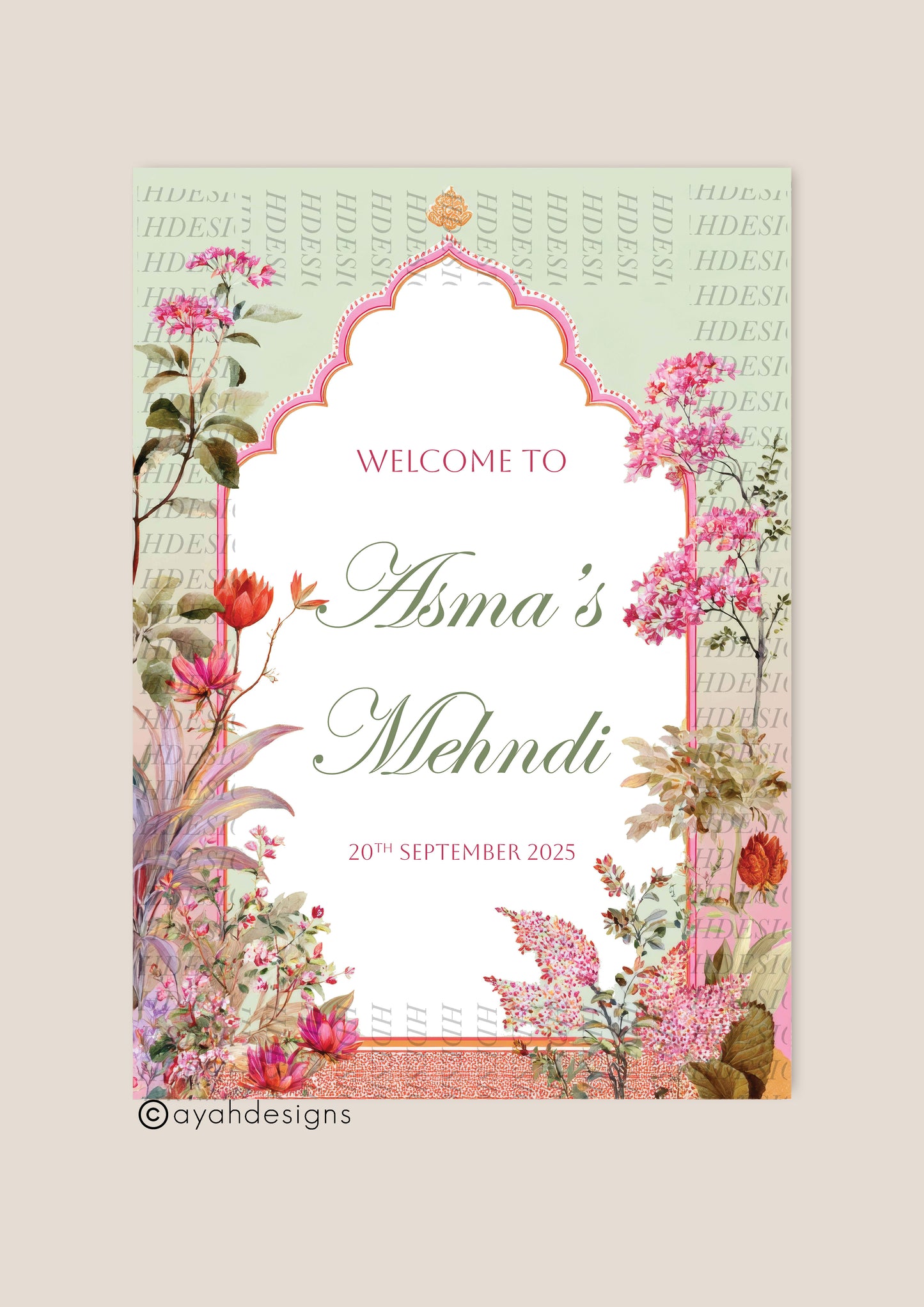 Mehndi Welcome Sign - Regal
