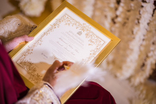 Personalised Luxury Nikkah Certificate - Mahek Gold