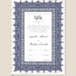 Personalised Luxury Nikkah Certificate - Afreen Blue
