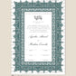 Personalised Luxury Nikkah Certificate - Afreen Green