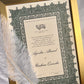 Personalised Luxury Nikkah Certificate - Afreen Green