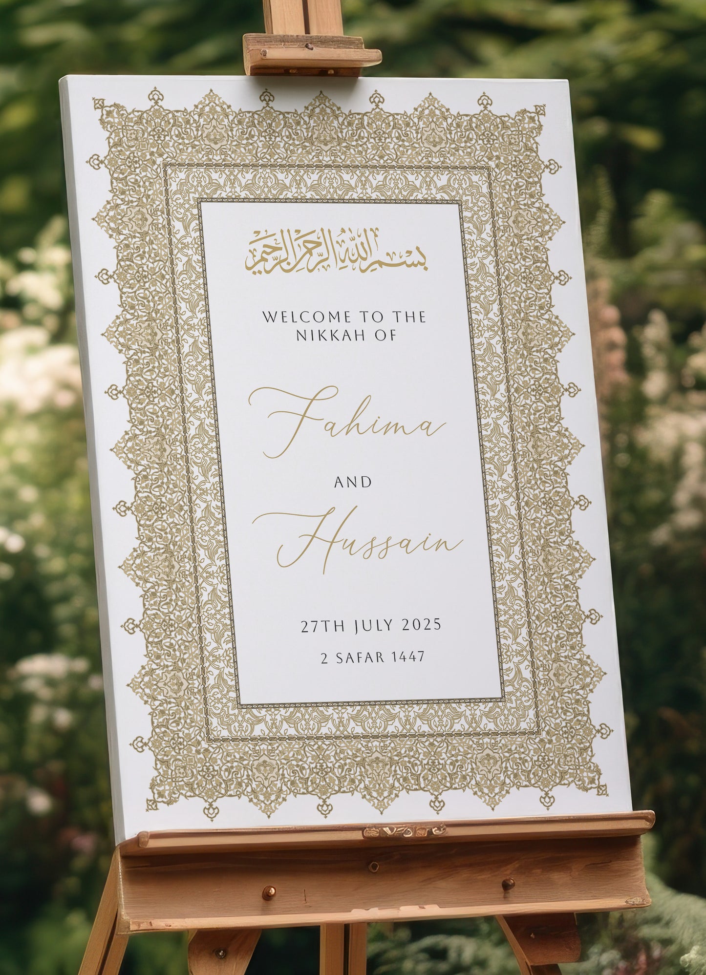 Nikkah Welcome Sign - Afreen (Gold)