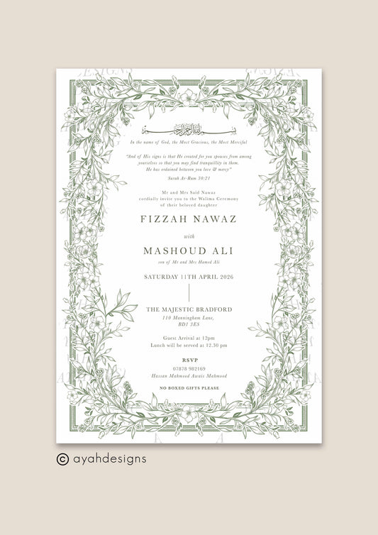 Wedding Invitation - Yasmeen