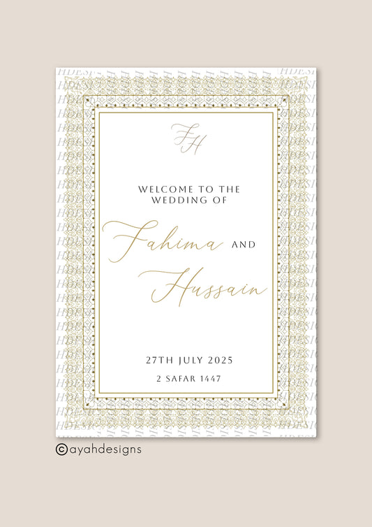 Nikkah Welcome Sign - Baleeqh
