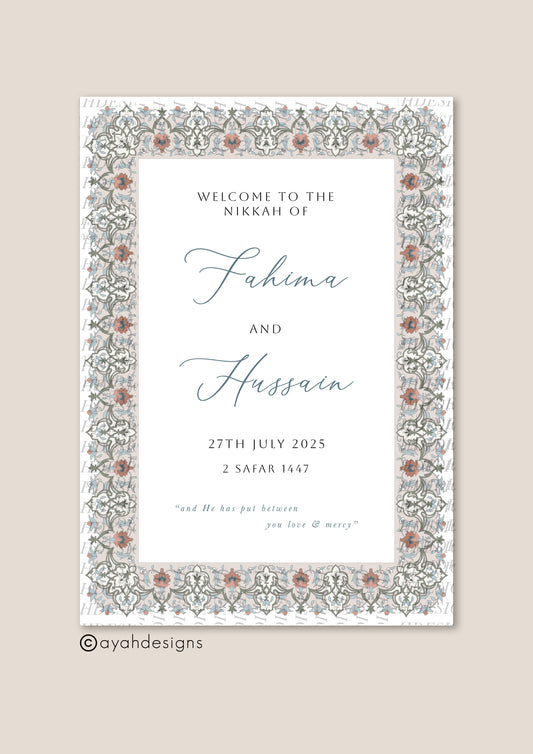 Nikkah Welcome Sign - Habib