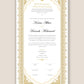 Personalised Luxury Large Nikkah Certificate - Mira (Gold)