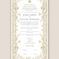 Personalised Luxury Large Nikkah Certificate - Farah (Gold)
